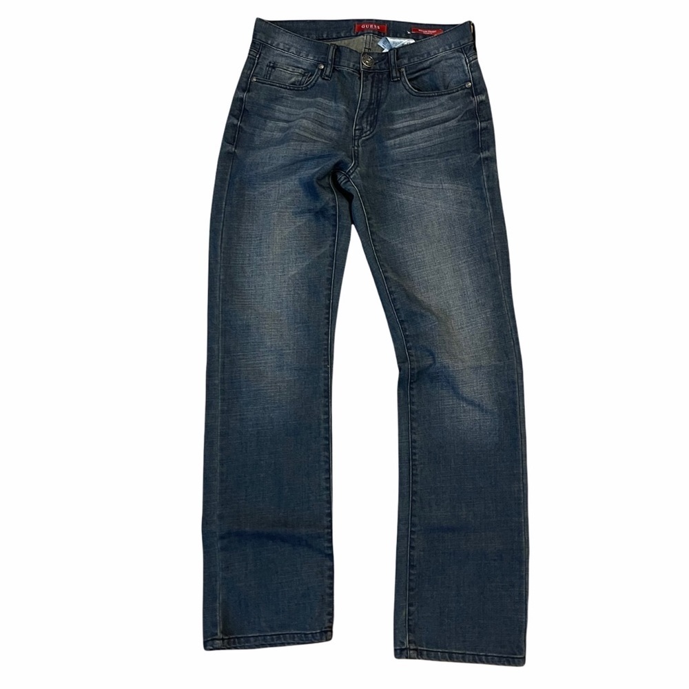 Guess Men’s Crescent Fit Regular Straight Leg Faded Denim Jeans Size 29x32